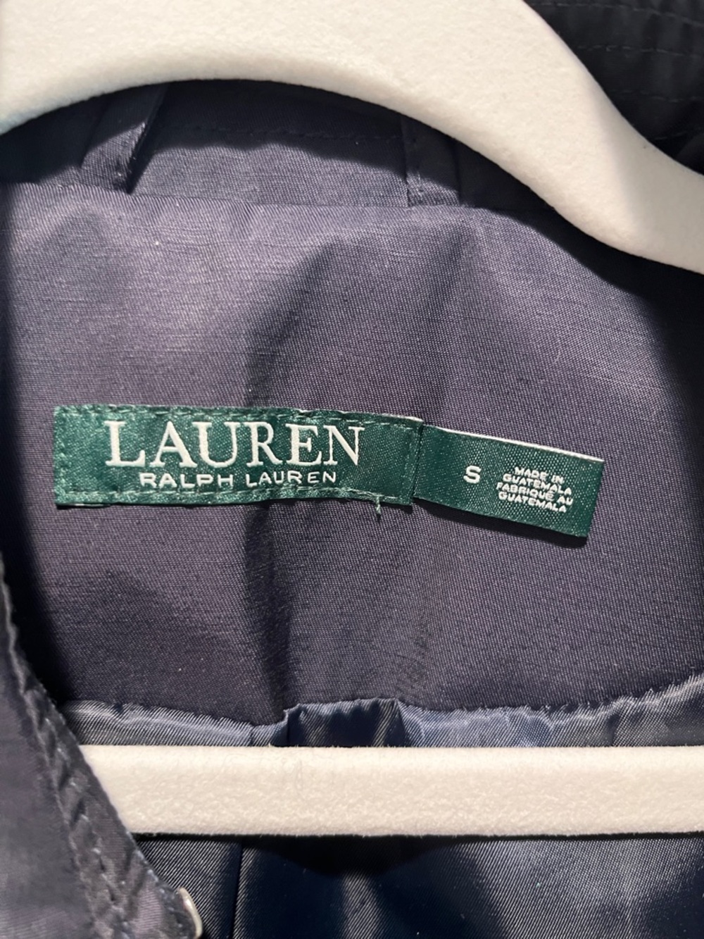 Ralph Lauren Navy Double-Breasted Trench Coat with Belt - Picture 5 of 6